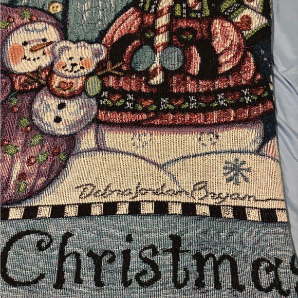 A Cozy Little Christmas Blanket Throw Fringed 50“ X 60” Debra Jordan Bryan - Picture 8 of 9